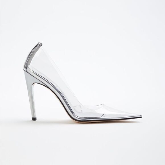 NEW GOOD AMERICAN CINDER-F*CKING-RELLA PUMP in Glass - Picture 1 of 12